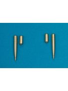 48AB10 2 x 20mm Hispano cannons Set contains two pcs of Hispano cannons and two hole plugs witch where mounted instead of two additional 0,5" MG. Those barrels where used in Spitfire "wing E & C"