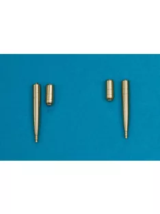   48AB10 2 x 20mm Hispano cannons Set contains two pcs of Hispano cannons and two hole plugs witch where mounted instead of two additional 0,5" MG. Those barrels where used in Spitfire "wing E & C"