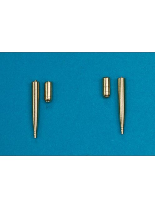 48AB10 2 x 20mm Hispano cannons Set contains two pcs of Hispano cannons and two hole plugs witch where mounted instead of two additional 0,5" MG. Those barrels where used in Spitfire "wing E & C"