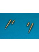 48AB10 2 x 20mm Hispano cannons Set contains two pcs of Hispano cannons and two hole plugs witch where mounted instead of two additional 0,5" MG. Those barrels where used in Spitfire "wing E & C"