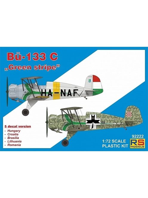 Bücker Bü-133 C Jungmeister "Green stripe" Hungary, Croatia, Brasilia, Finnland, Japan (2 in 1) RS Models | No. 92222 | 1:72