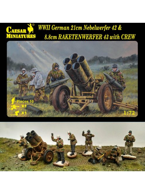 WWII German 21cm Nebelwerfer 42 & 8,8cm Raketenwerfer 43 with Crew