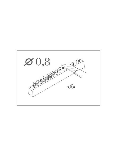 CMK - Nieten rund cal. 0,8 mm, 60 St. mit Bohrer 0,5 mm