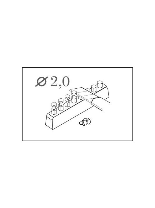 CMK - Hexagonale Schrauben Köpfe, 2 mm 44 St. mit 1,4 mm Bohrer