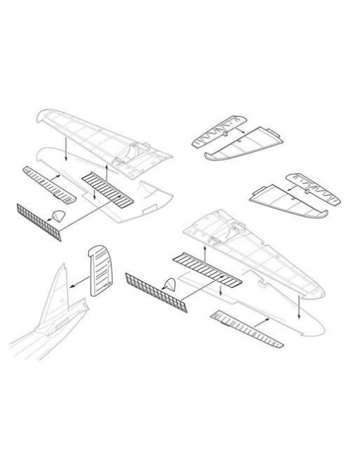 CMK - Kawasaki Ki45 Toryu Control surfaces für Hasegawa Bausatz