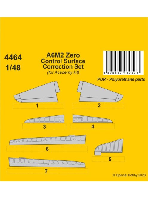 CMK - 1/48 A6M2 Zero Control Surface Correction Set / for Academy kit