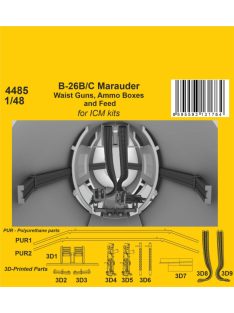   CMK - 1/48 B-26B/C Marauder Waist Guns, Ammo Boxes and Feed /  for ICM kit