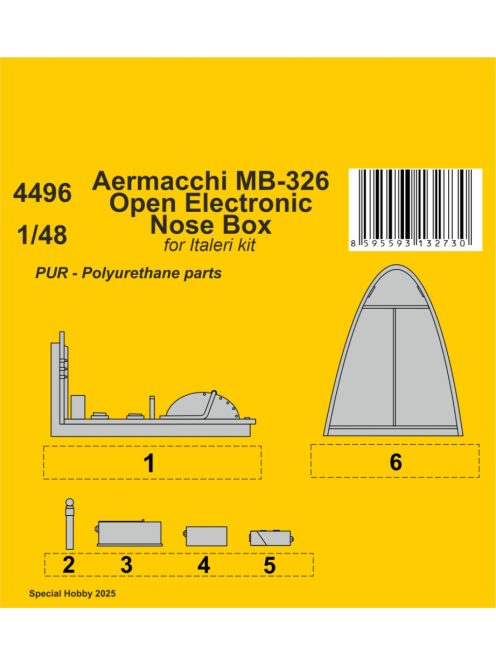 CMK - 1/48 Aermacchi MB-326 Open Electronic Nose Box / for Italeri kits