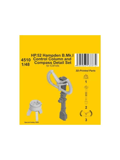 CMK - HP.52 Hampden B.Mk.I - Control Column and Compass Detail Set/for ICM kits