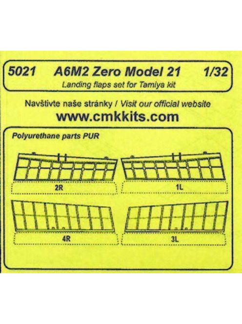 CMK - A6M2 Zero Model 21 Landing flaps für Tamiya-Bausatz