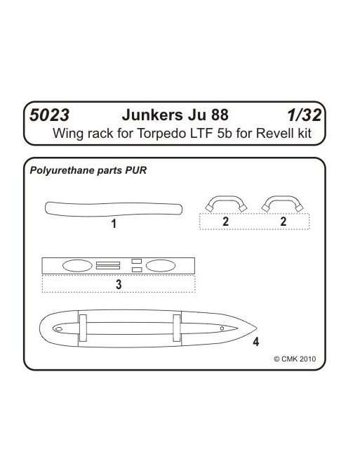 CMK - Junkers Ju 88A Wing rack for Torpedo