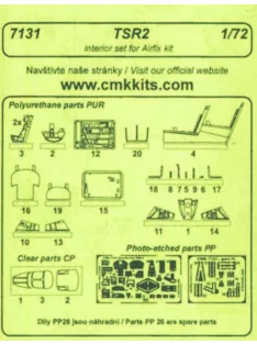CMK - TSR 2 -  interior set für Airfix Bausatz