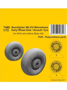   CMK - Beufighter Mk.I/VI Mainwheels - Early Wheel Hub / Smooth Tyre