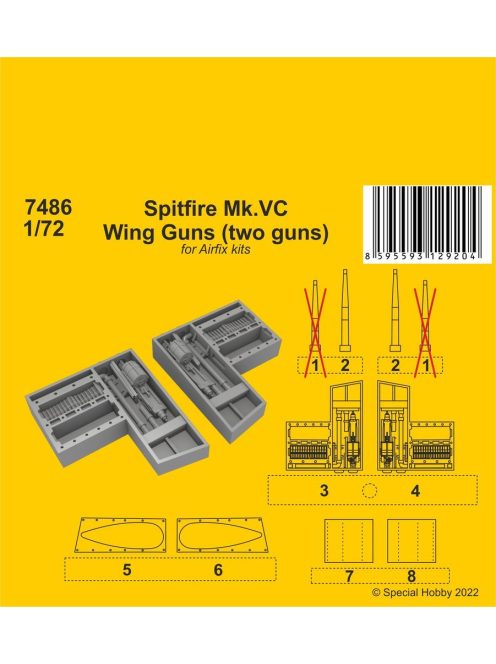 CMK - Spitfire Mk.VC Wing Guns (two guns) / for Airfix kit