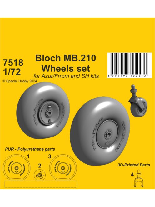 CMK - 1/72 Bloch MB.210 Mainwheels and Tailwheel w/Leg