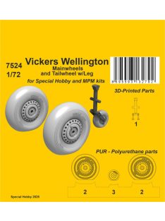   CMK - 1/72 Vickers Wellington Mainwheels and Tailwheel w/Leg  / for Special Hobby kits