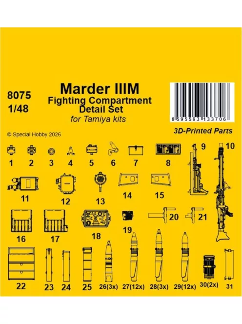 CMK - Marder IIIM Fighting Compartment Detail Set for Tamiya