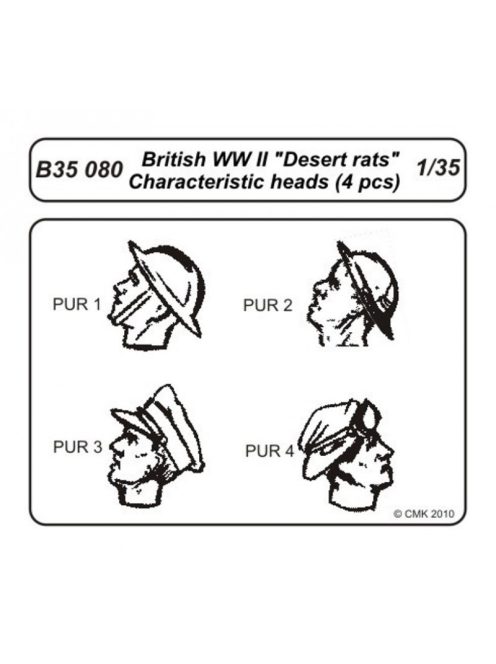 CMK - British Wwii Desert Rats Head (4 Pcs)
