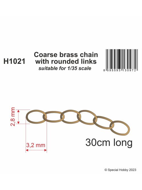 CMK - Coarse brass chain with rounded links - suitable for 1/35 scale