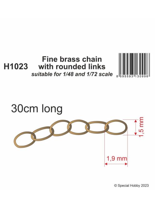 CMK - Fine brass chain with rounded links - suitable for 1/48 and 1/72 scale
