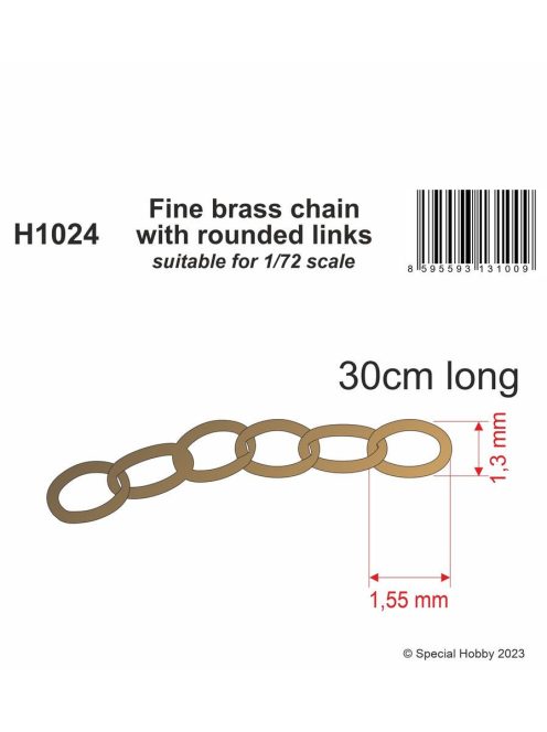 CMK - Fine brass chain with rounded links - suitable for 1/72 scale