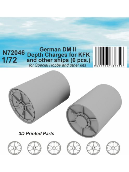 CMK - 1/72 German DM II Depth Charges (6 pcs.) for KFK and other ships / for Special Navy kit