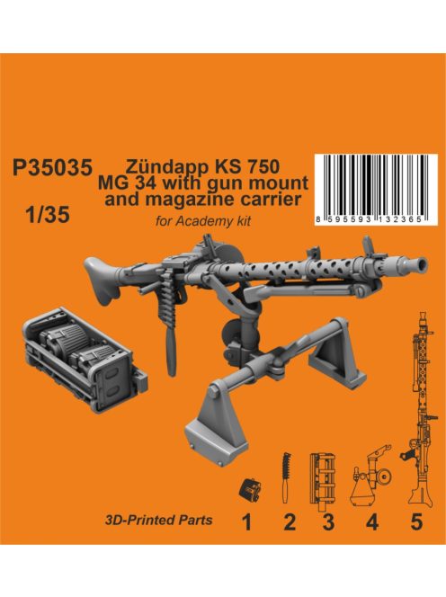 CMK - 1/35 Zündapp KS 750 MG 34 with gun mount and magazine carrier / for Academy kit