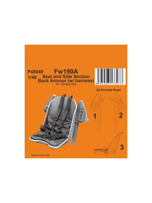 CMK - Fw190A Seat and Side Section Back Armour (w/ harness) / for Tamiya kits
