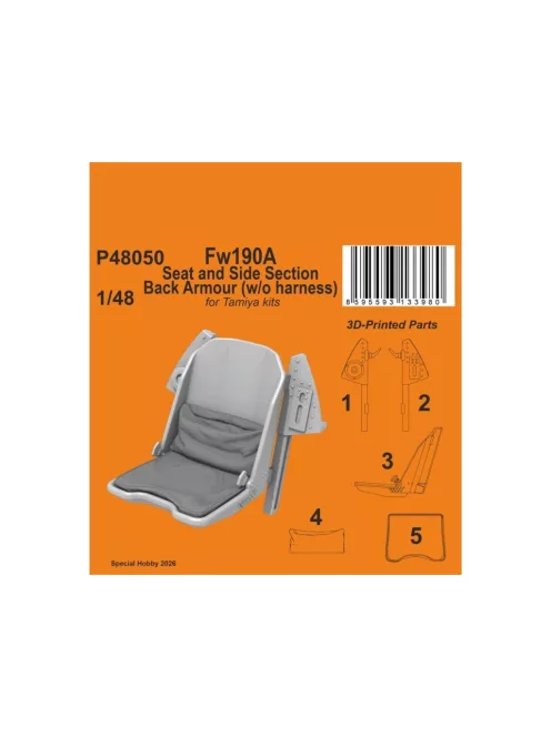 CMK - Fw190A Seat and Side Section Back Armour (w/o harness) / for Tamiya kits