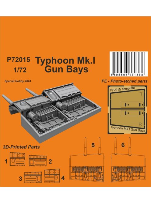 CMK - Typhoon Mk.I Gun Bays Correction Set   / for Airfix kit