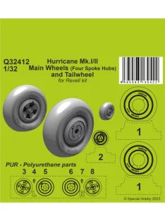   CMK - 1/32 Hurricane Mk.I/II Main Wheels (Four Spoke Hubs) and Tailwheel