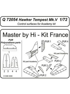   CMK - Hawker Tempest Mk. V Control Surfaces für Academy Bausatz