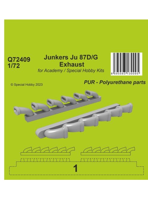 CMK - Junkers Ju 87D/G Exhaust 1/72 / for Academy and Special Hobby Kits