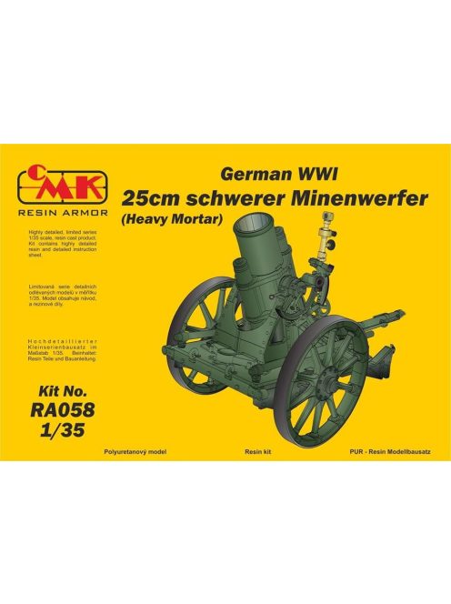 CMK - German Wwi 25Cm Schwerer Minenwerfer/ Heavy Mortar-All Resin Kit
