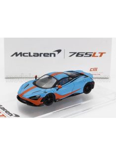   Cm-Models - McLAREN 765LT WITH RACING SET WHEELS 2020 LIGHT BLUE ORANGE