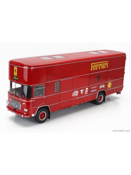 Cmr - Om Fiat 150 Rolfo Truck Car Transporter 2-Assi 1966 - For F1 312B 1970 And Ferrari P3 Spider 1966 Red