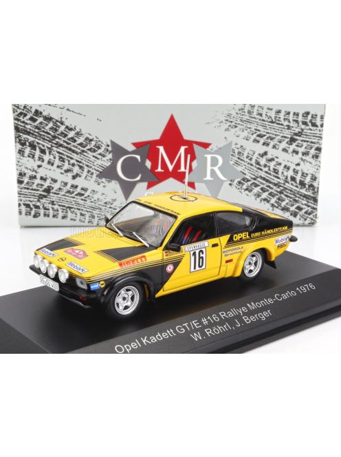 CMR - OPEL KADETT C GT/E (night version) N 16 4th RALLY MONTECARLO 1976 WALTER ROHRL - JOCHEN BERGER YELLOW BLACK