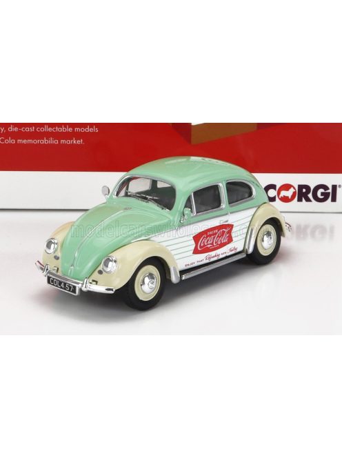 Corgi - VOLKSWAGEN BEETLE MAGGIOLINO COCA-COLA 1951 GREEN WHITE BEIGE