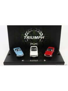   Corgi - Triumph Coffret Box Set 3X Collection - Spitfire Mkiii 1962 - Stag Mkii 1955 - Tr6 1960 Light Blue Red White