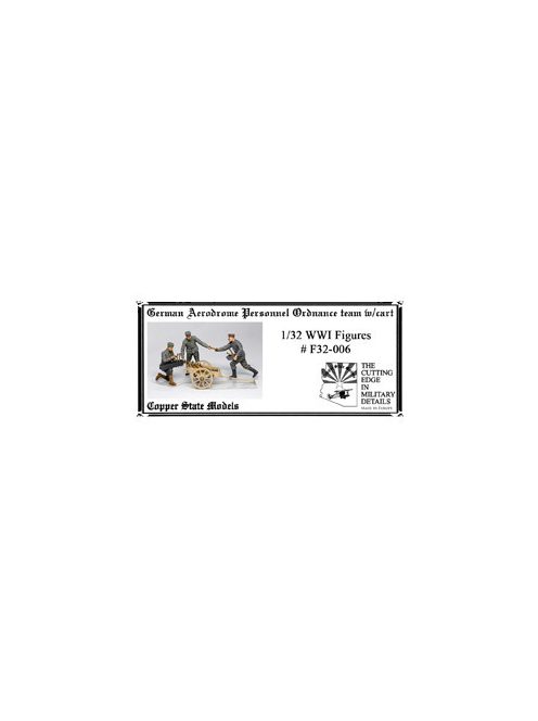 Copper State Models - 1/32 German aerodrome personnel ordnance team with cart