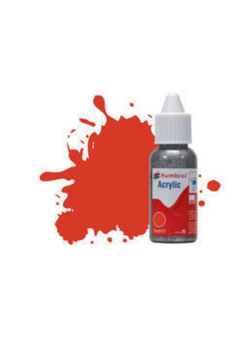 Humbrol - HUMBROL ACRYLIC DROPPER BOTTLE 14ML No 174 Signal Red - Satin