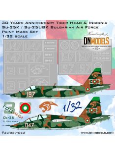   Dnmodels - 1:32 Anniversary Tiger Head And Insignia For Su-25K/Su-25Ubk Bulgarian Air Force Paint Mask Set (32/827-052)