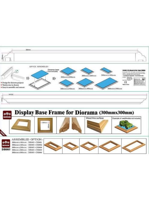 Diopark - Display Base Frame for Diorama 300mm (2 frames in box)