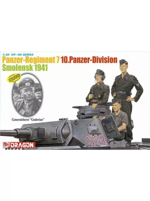 Dragon Armor - Panzer-Regiment 7 10.Panzer-Division with Bonus figure of Generaloberst "Guderian" Smolensk 1941 - 4 figure