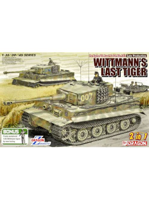 Dragon Armor - German heavy tank Sd.Kfz.181 Tiger I Late Production "Wittmann's Last Tiger" [2023 Upgrade Version] (2 in 1) - Smart Kit