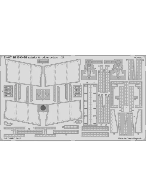 Eduard - Bf 109G-5/6 exterior & rudder pedals for Airfix