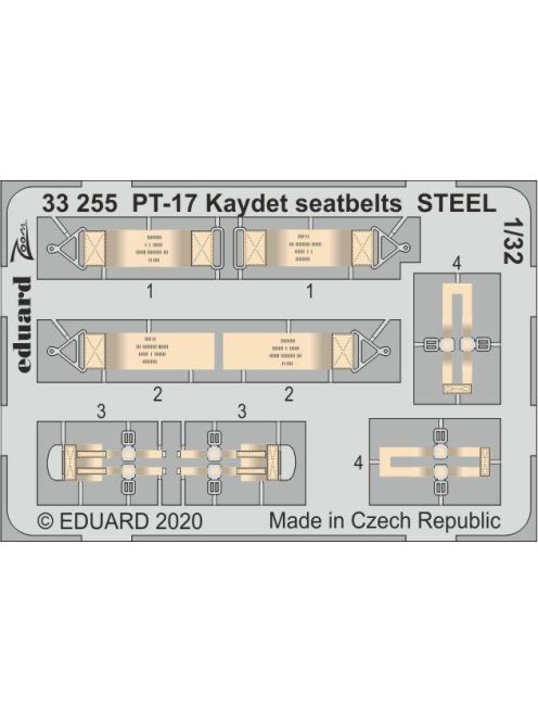 Eduard - PT-17 Kaydet seatbelts STEEL for Roden
