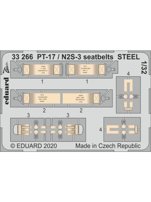 Eduard - PT-17 / N2S-3 seatbelts STEEL for ICM