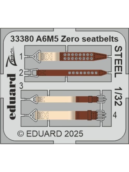 Eduard - A6M5 Zero seatbelts STEEL  TAMIYA