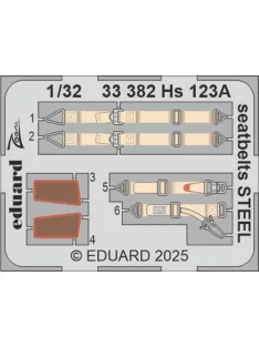 Eduard - Hs 123A seatbelts STEEL  1/32 for ICM